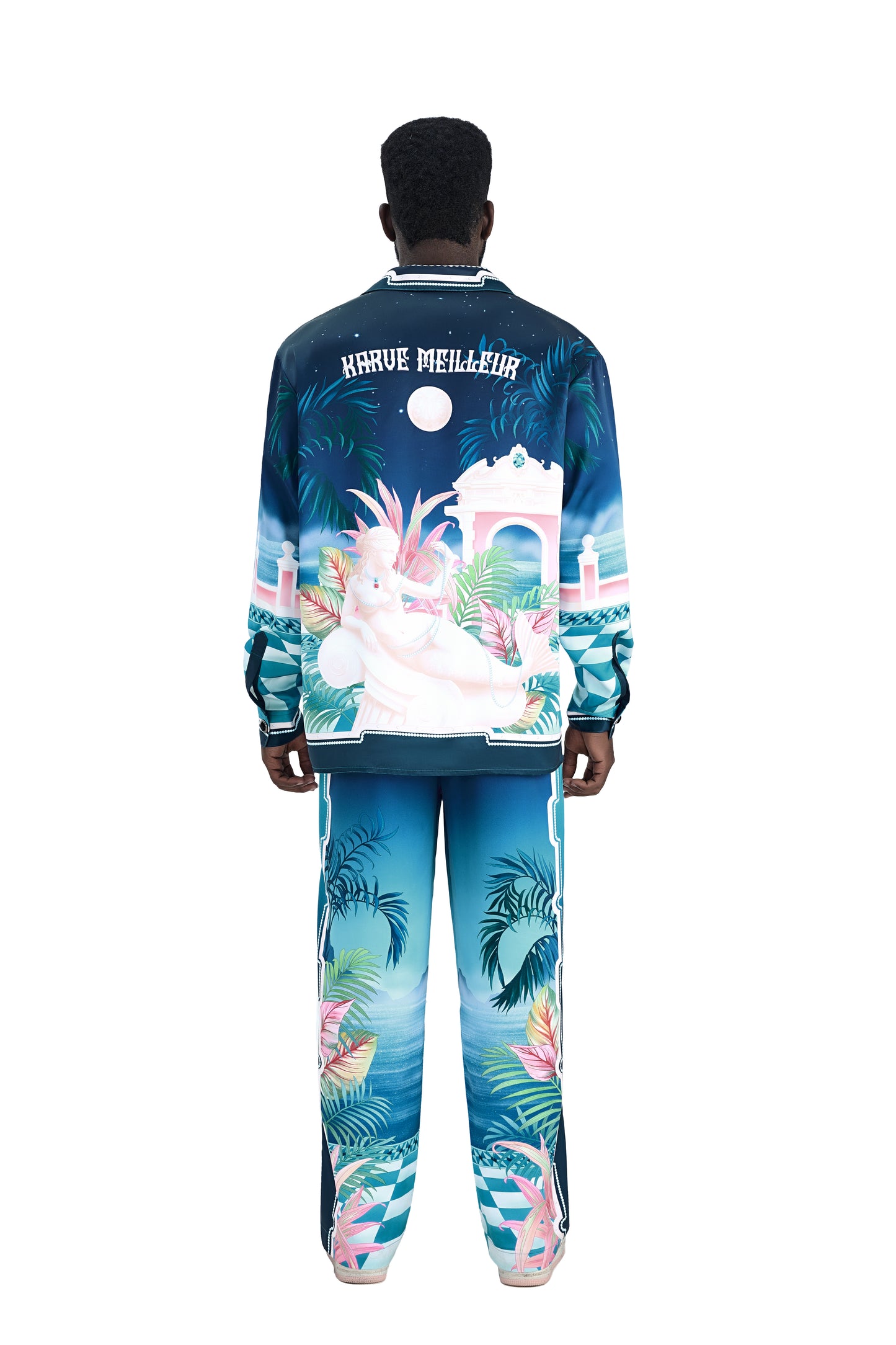 The Playa Duke Silk Pants | Premium Printed Silk Taffeta Luxury Maximalist Tropical Baroque