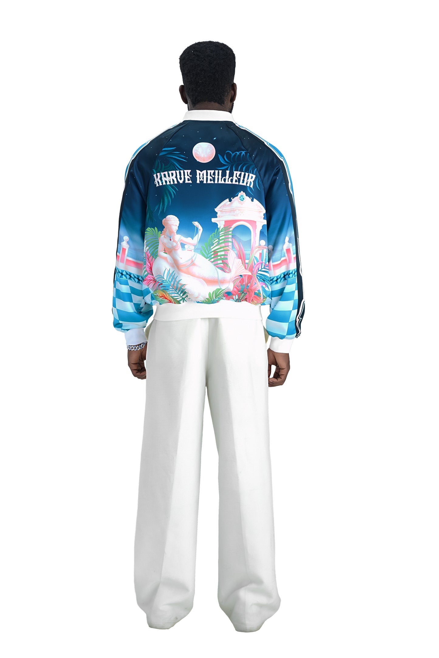 The Playa Duke Silk Bomber | Premium Printed Silk Taffeta Luxury Maximalist Tropical Baroque