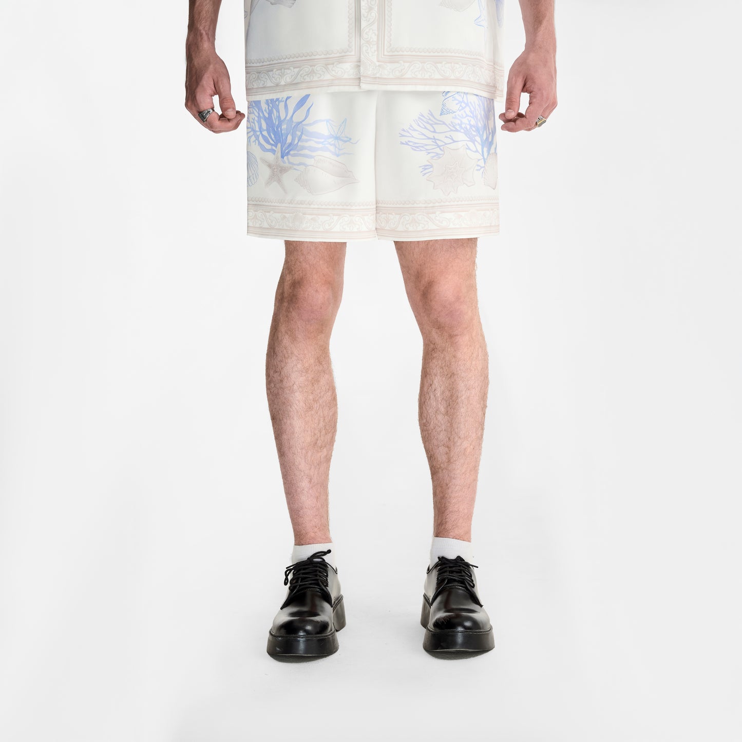 Rococo Coraline White Silk Shorts