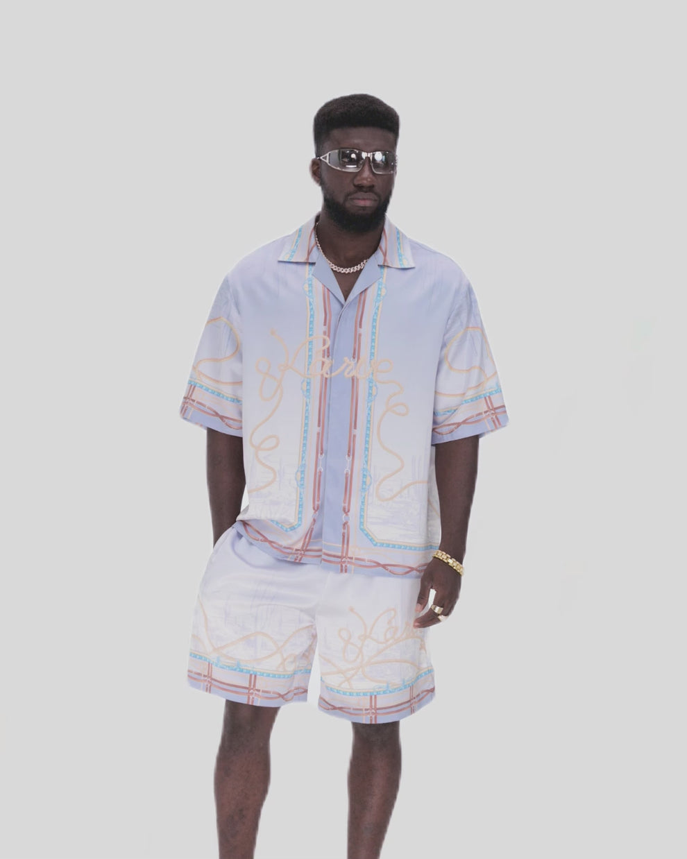 Drift Rope Silk Shirt | Premium Printed Silk Western Prairie Two Horse ...