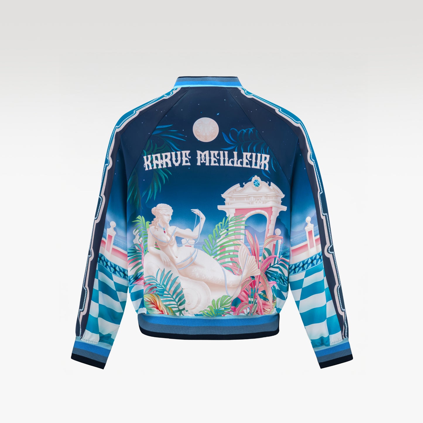 The Playa Duke Silk Bomber | Premium Printed Silk Taffeta Luxury Maximalist Tropical Baroque