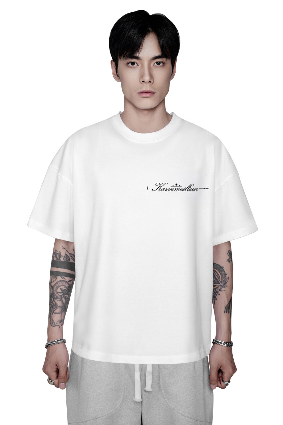 The White Brom Tee | Calligraphy Logo Oversized T-Shirt